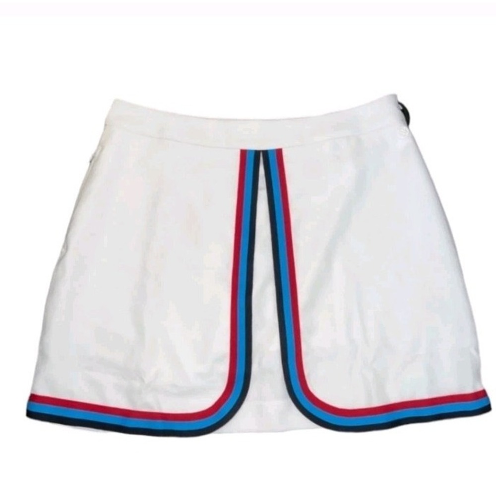 G/Fore‎ Grosgrain Split Front Skort Snow/Navy/Red Skirt Golf Afore gorpcore Sz 8